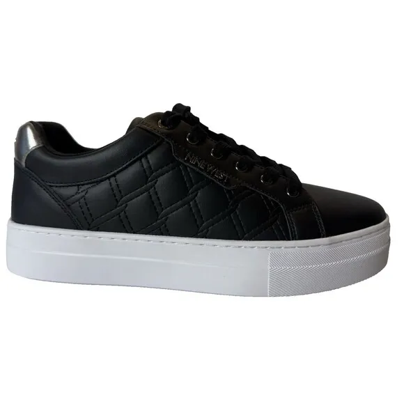 Nine West Women's Size 11M Black Grisa Lace up Fashion Sneakers Shoes
