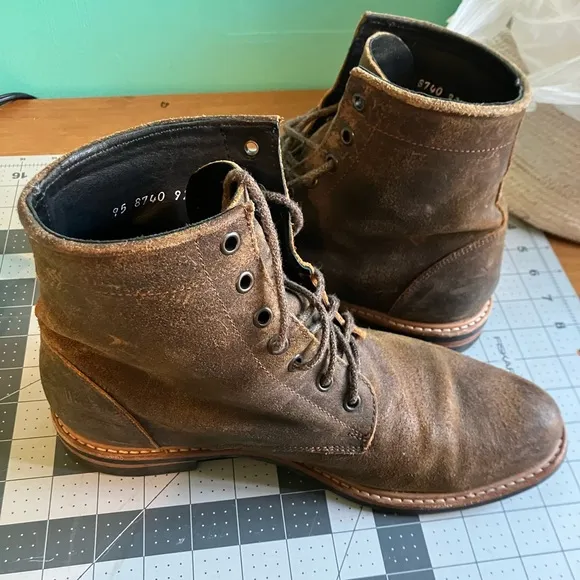Nisolo Brown Leather Lace Up Boots All-Weather Andres