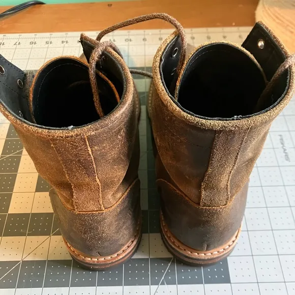 Nisolo Brown Leather Lace Up Boots All-Weather Andres