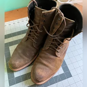 Nisolo Brown Leather Lace Up Boots All-Weather Andres