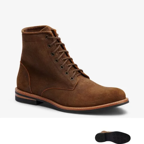 Nisolo Brown Leather Lace Up Boots All-Weather Andres