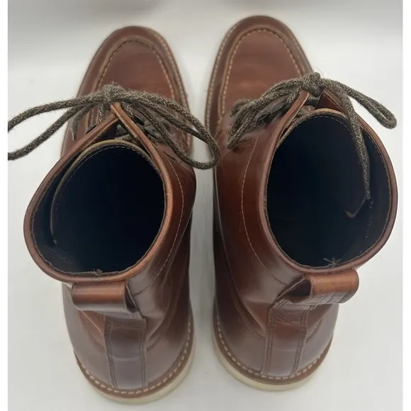 Nisolo Casual Mateo All Weather Leather Boots Wedge Moc Toe Brown Size 12.5