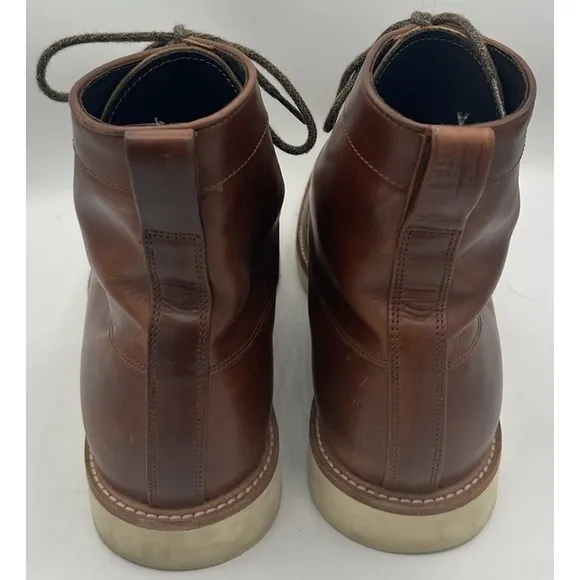 Nisolo Casual Mateo All Weather Leather Boots Wedge Moc Toe Brown Size 12.5