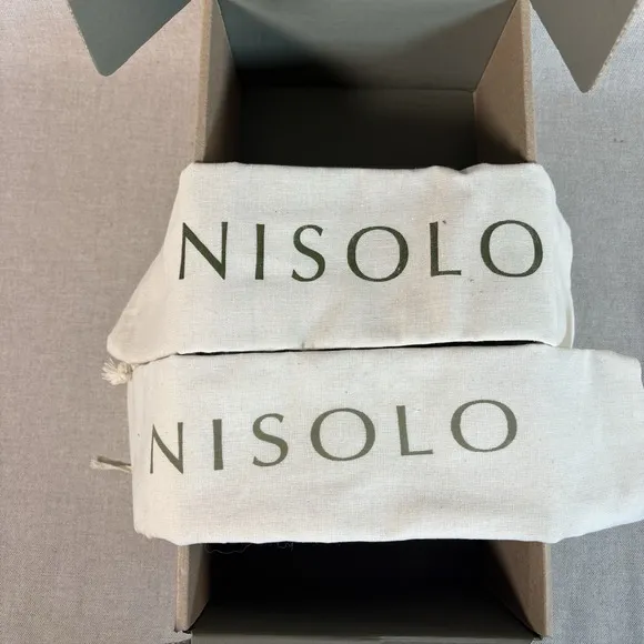 Nisolo Lima Slip On Bone Leather Mules Flats Women's 8.5 M Minimalist Casual NIB