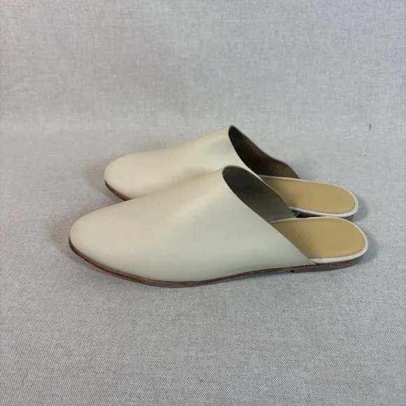 Nisolo Lima Slip On Bone Leather Mules Flats Women's 8.5 M Minimalist Casual NIB