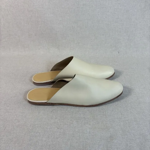 Nisolo Lima Slip On Bone Leather Mules Flats Women's 8.5 M Minimalist Casual NIB