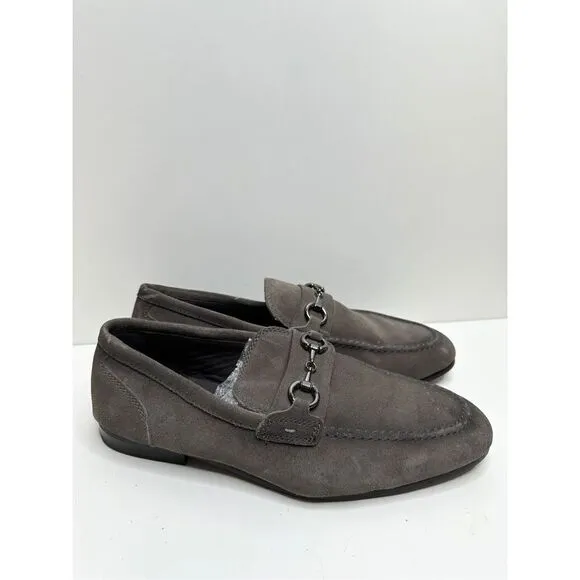 Nordstrom Shoes Mens Size 11 Gray Slip On Leather Loafers Ortholite
