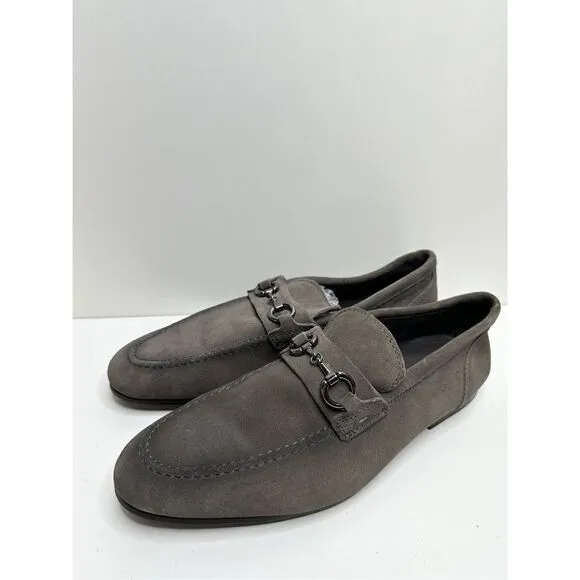 Nordstrom Shoes Mens Size 11 Gray Slip On Leather Loafers Ortholite