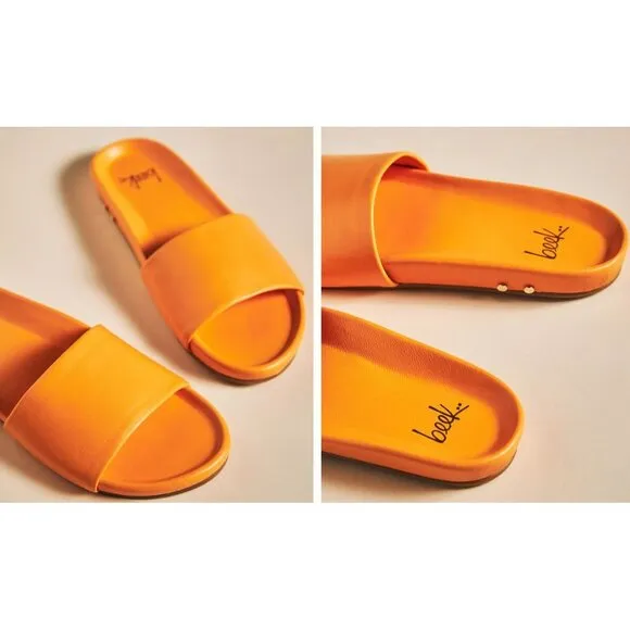 NWB Beek Gallito Leather Slide Sandal Tangelo Orange Size 8