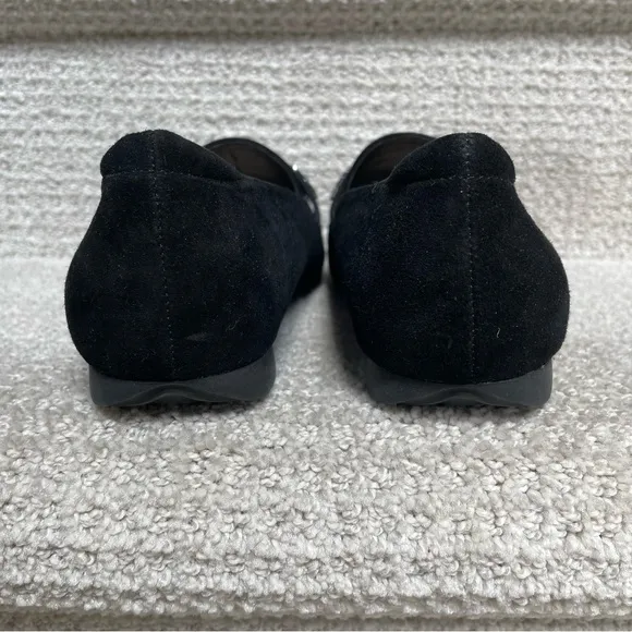 NWB Karl Lagerfeld Paris Quincey Black Suede Grey Stone Embellished Loafers