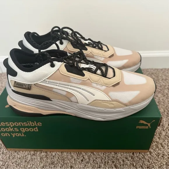 NWB Puma Extent Nitro Concrete Jungle sneakers in beige with black detail US 10