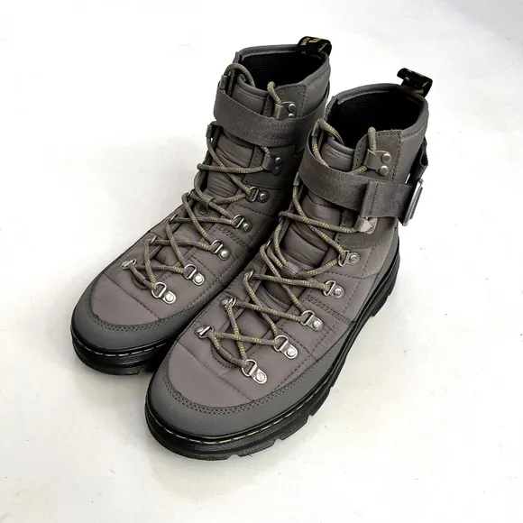 NWOB $140 Original DR. MARTENS Combs Tech Quilted Padded Boots Size 10M 11L Grey