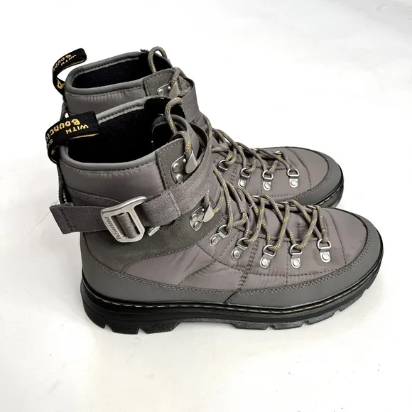 NWOB $140 Original DR. MARTENS Combs Tech Quilted Padded Boots Size 10M 11L Grey