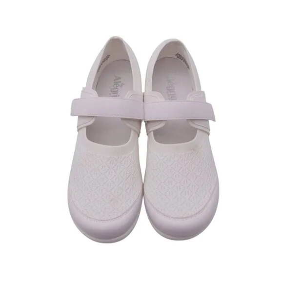 NWOB Alegria Dinamo Mary Jane Flats Sz 13 White Lightweight Slip Resistant