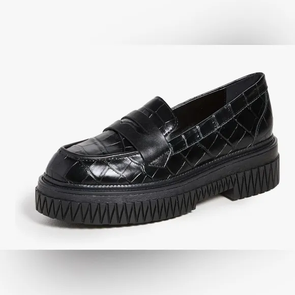 NWOT Schutz Viola Croc Embossed Loafers size 6.5 $118