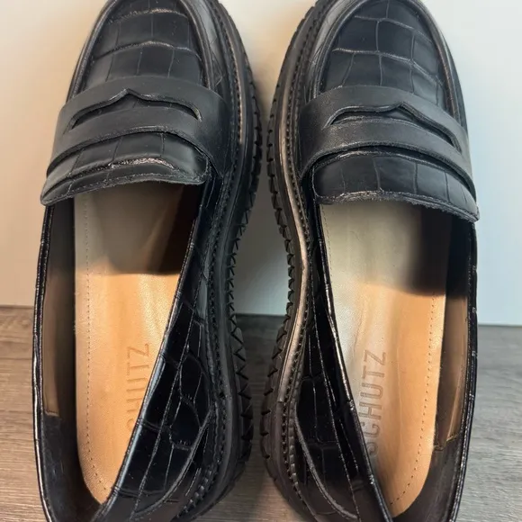 NWOT Schutz Viola Croc Embossed Loafers size 6.5 $118