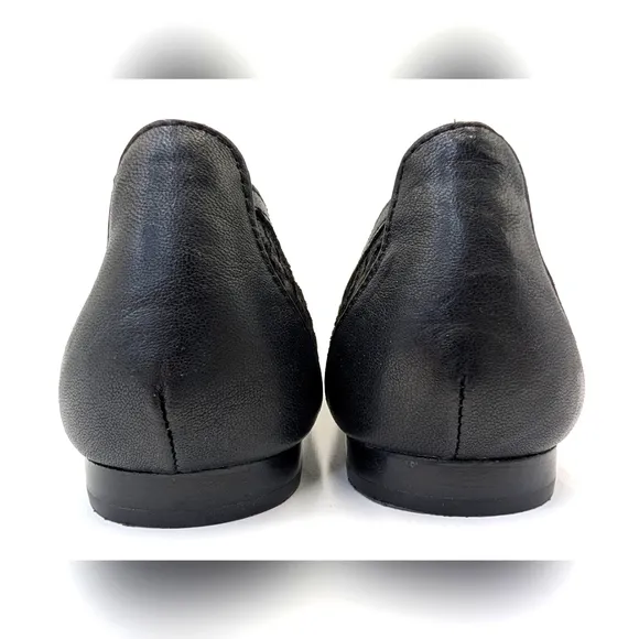 NWOT Sofft Maretto Black Leather Ballet Flats Comfy Slip-On Women Size 8.5 M