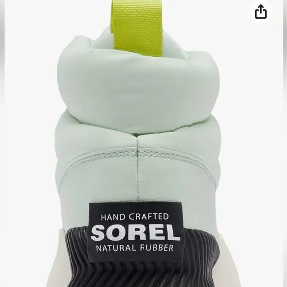 NWOT Sorel Women's Out 'N About Puffy Zip Waterproof Boot in Sea Sprite– Sz 8.5
