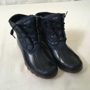 NWOT SPERRY Saltwater Quilted Top Duck Rain Boots Blue Size 9…