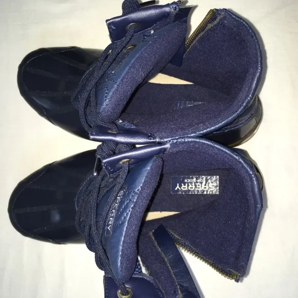 NWOT SPERRY Saltwater Quilted Top Duck Rain Boots Blue Size 9…