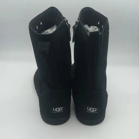NWOT UGG Lo Pro Floral Cutout Black Suede Boots