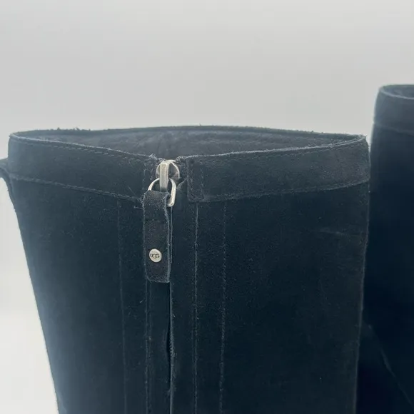 NWOT UGG Lo Pro Floral Cutout Black Suede Boots