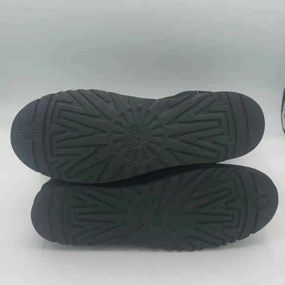 NWOT UGG Lo Pro Floral Cutout Black Suede Boots