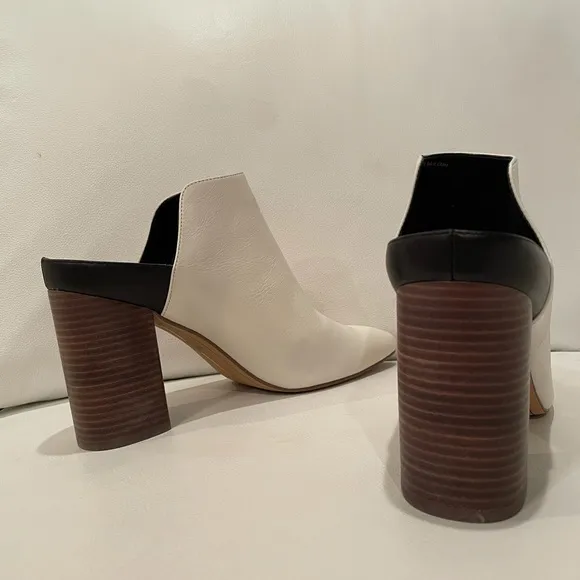 NWT 9 DOLCE VITA Renly ivory white mule slip on leather block heel 4.5” in box