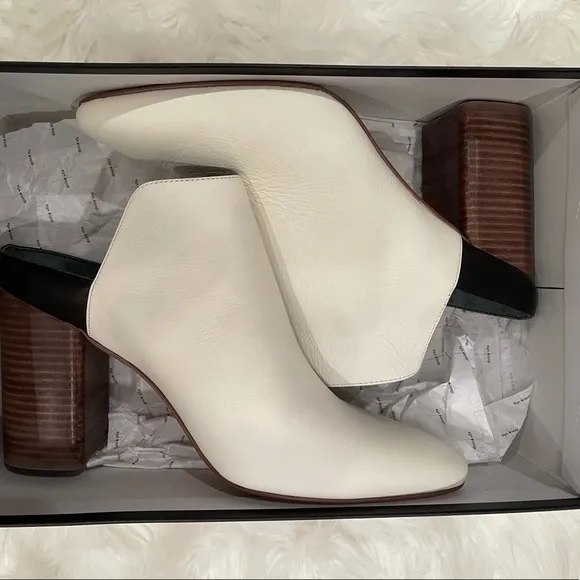 NWT 9 DOLCE VITA Renly ivory white mule slip on leather block heel 4.5” in box
