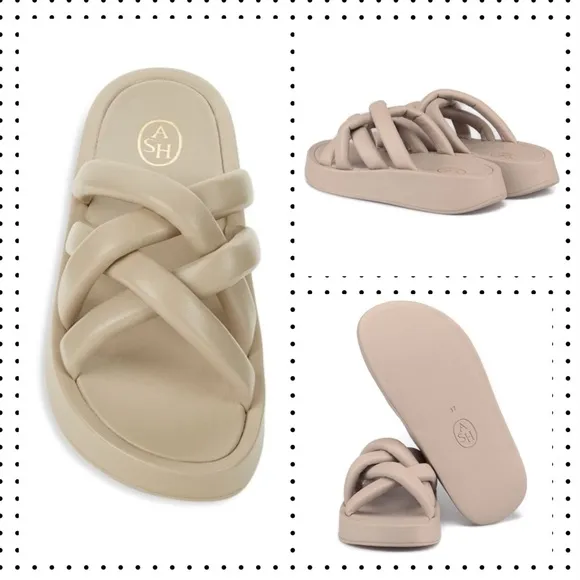 NWT ASH - Vanessa Cross Strap Leather Sandals 7 (37)