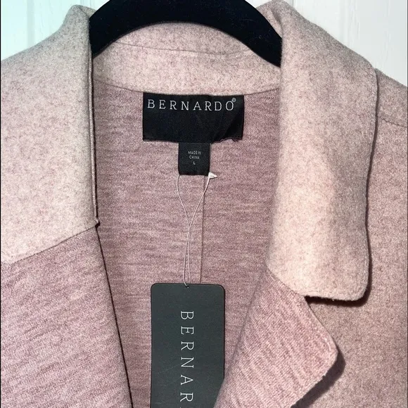 NWT BERNARDO Pink Sweater Coat Pea Coat Size Large