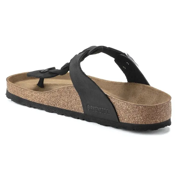 NWT Birkenstock Gizeh Braided Oiled Leather Sandal in Black