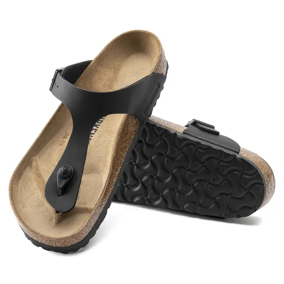 NWT Birkenstock Gizeh Thong Birko-Flor in Black