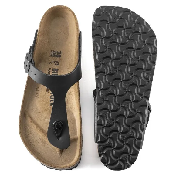 NWT Birkenstock Gizeh Thong Birko-Flor in Black