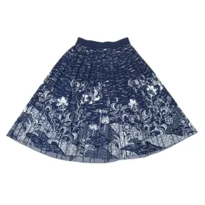 NWT by Anthropologie Haven Pleated Knit Midi in Blue White Sweater Skirt S