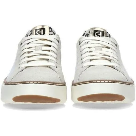 NWT Cole Haan Women's GrandPrø Topspin Sneaker ,White/Leo Print-Size 5.5