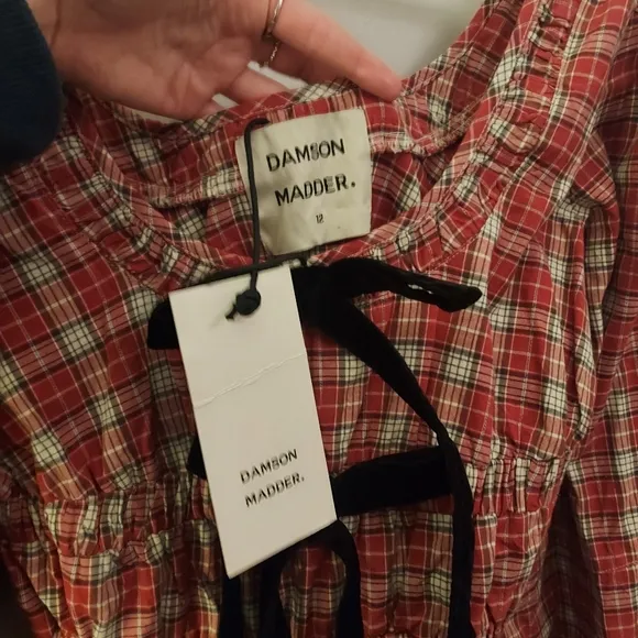 NWT Damson Madder Dakota Dress In Tartan