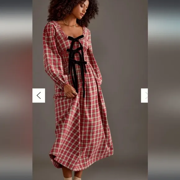 NWT Damson Madder Dakota Dress In Tartan