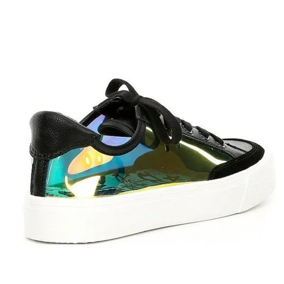 NWT DKNY Ressi Clear Lace Up Fashion Sneakers 8.5