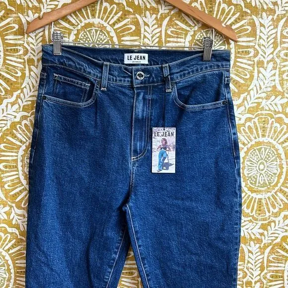 NWT LE JEAN Stella Dark Wash High Rise Split Hem Flare Jeans $278 size 29