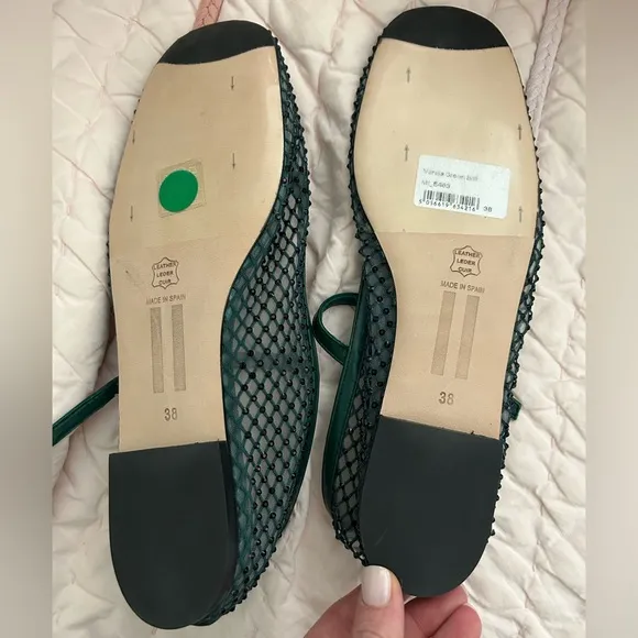 NWT Miista Green Mesh Flats