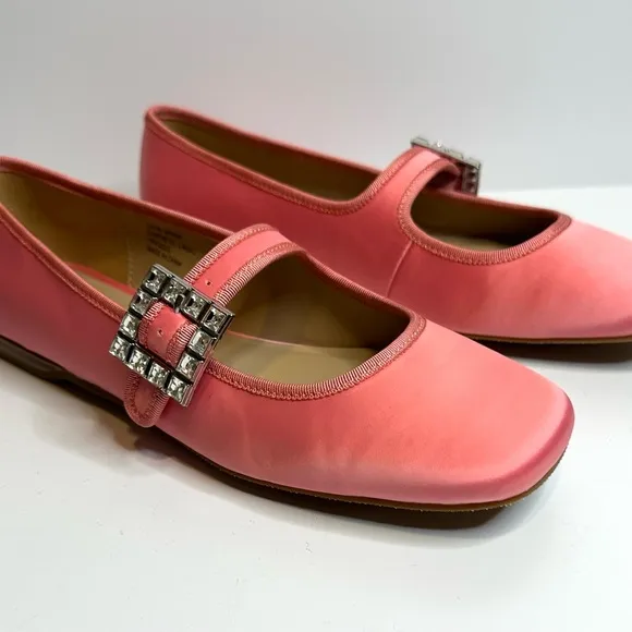 NWT Pink Mary Jane Flats with Decorative Buckle from Anthropologie