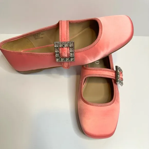 NWT Pink Mary Jane Flats with Decorative Buckle from Anthropologie