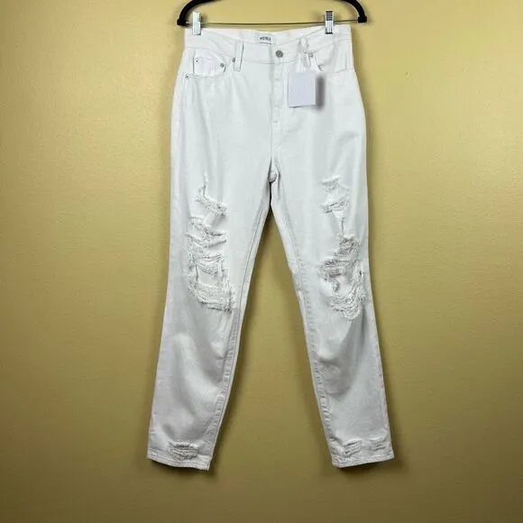 NWT Pistola Jeans Pants High Rise White Distressed Size 27