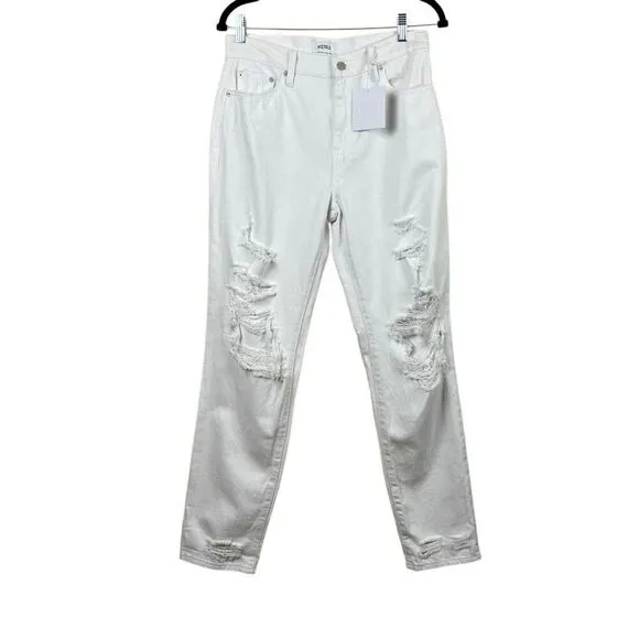 NWT Pistola Jeans Pants High Rise White Distressed Size 27