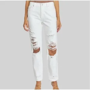 NWT Pistola Jeans Pants High Rise White Distressed Size 27