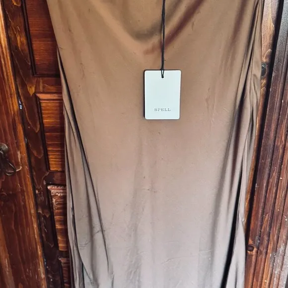 NWT! Spell The Saint Lucia Bias Skirt in Chocolate Size LARGE