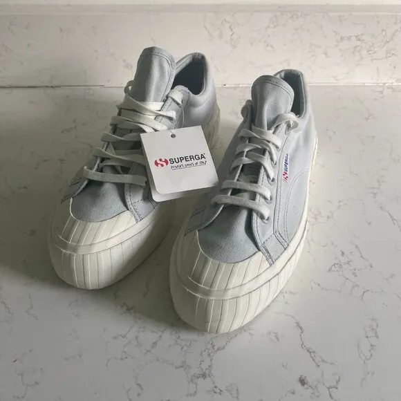 NWT Superga Women's Stripe Lilia Favorio Platform Fashion Sneakers Size 9.5M