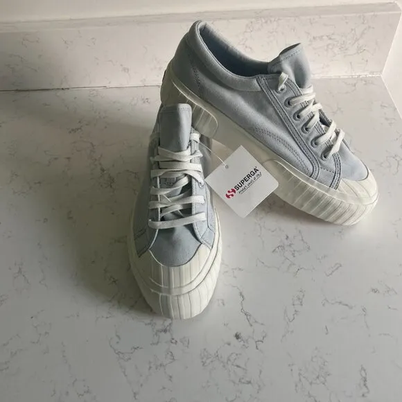 NWT Superga Women's Stripe Lilia Favorio Platform Fashion Sneakers Size 9.5M