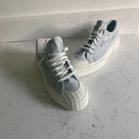 NWT Superga Women's Stripe Lilia Favorio Platform Fashion Sneakers Size 9.5M